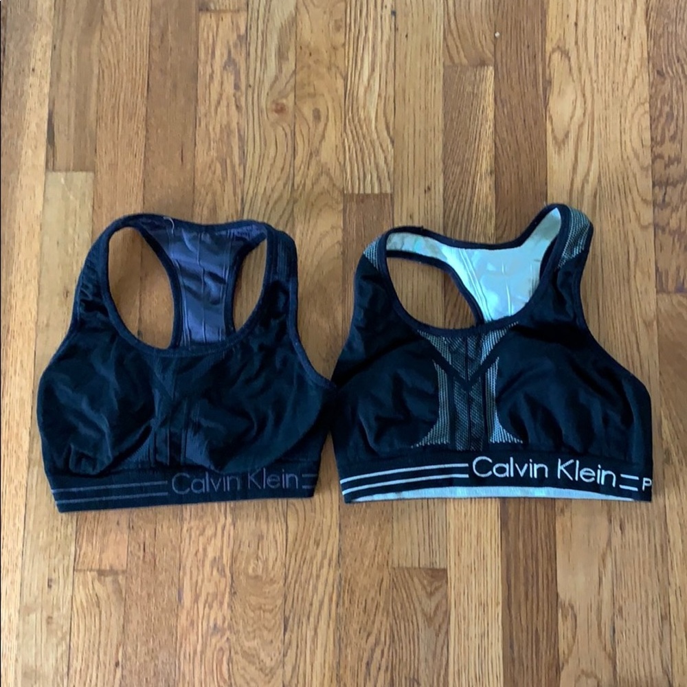 Two Calvin Klein sports bra